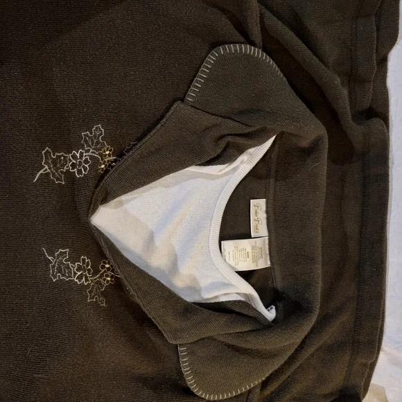 Brown Embroidered Pullover Sweater - Picture 11 of 11
